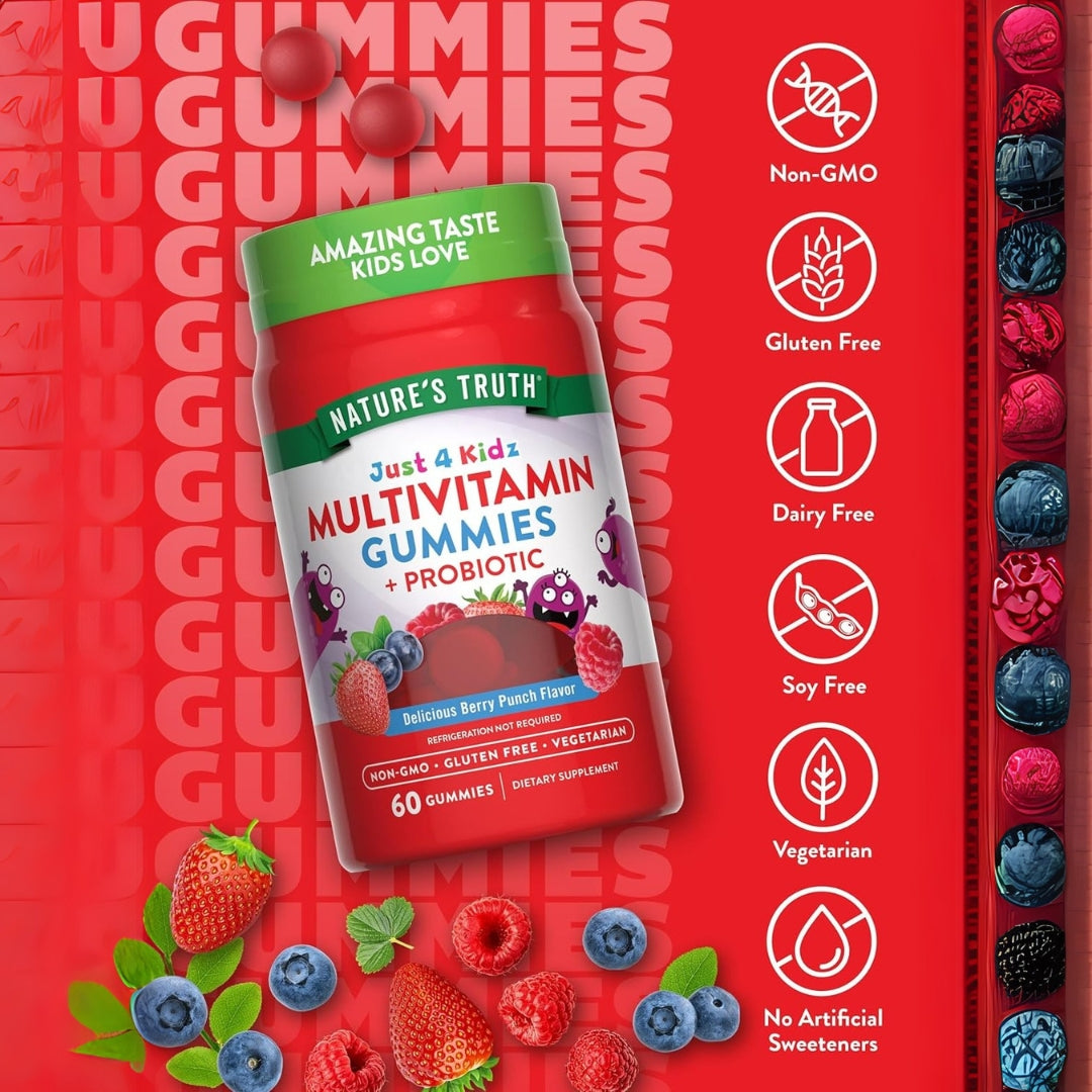 Multivitaminas Con Probioticos Niños 60 Gomitas Natures Truth