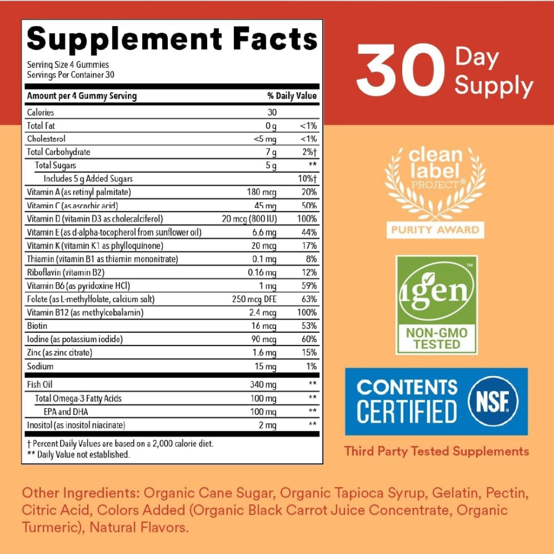 Multivitaminico y Omega Kids 120 Gomitas Smarty Pants