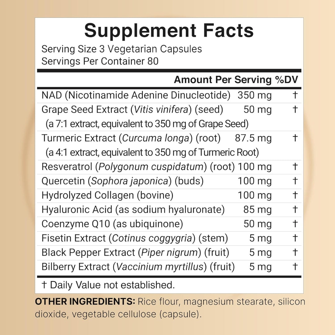 Nad Con Resveratrol Mas Acido Hialurónico 1500 Mg 240 Capsulas Naturebell