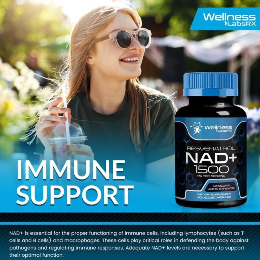 Nad con Resveratrol Liposomal 1500 Mg 90 Capsulas Wellness