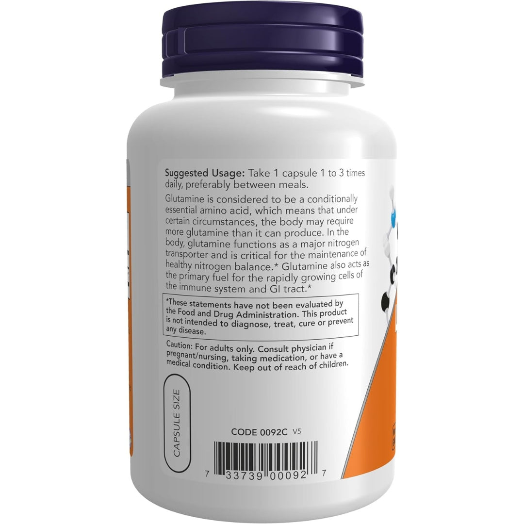 L Glutamina 500 Mg 120 capsulas Now