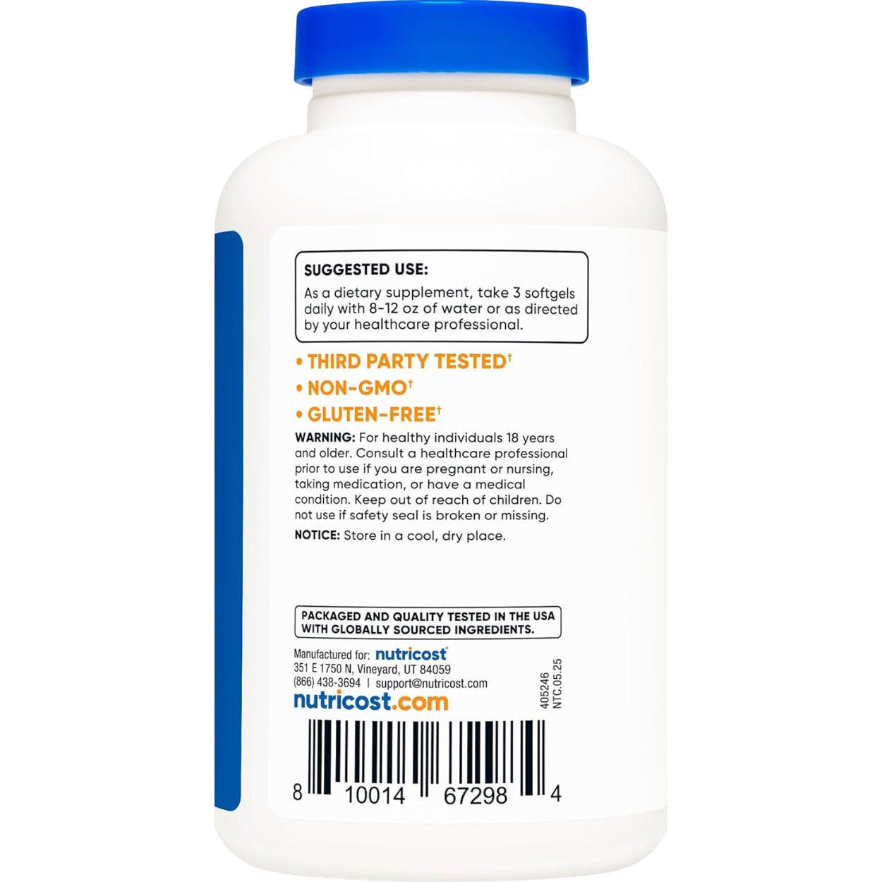 Omega 3 2500 Mg 120 Softgels Nutricost