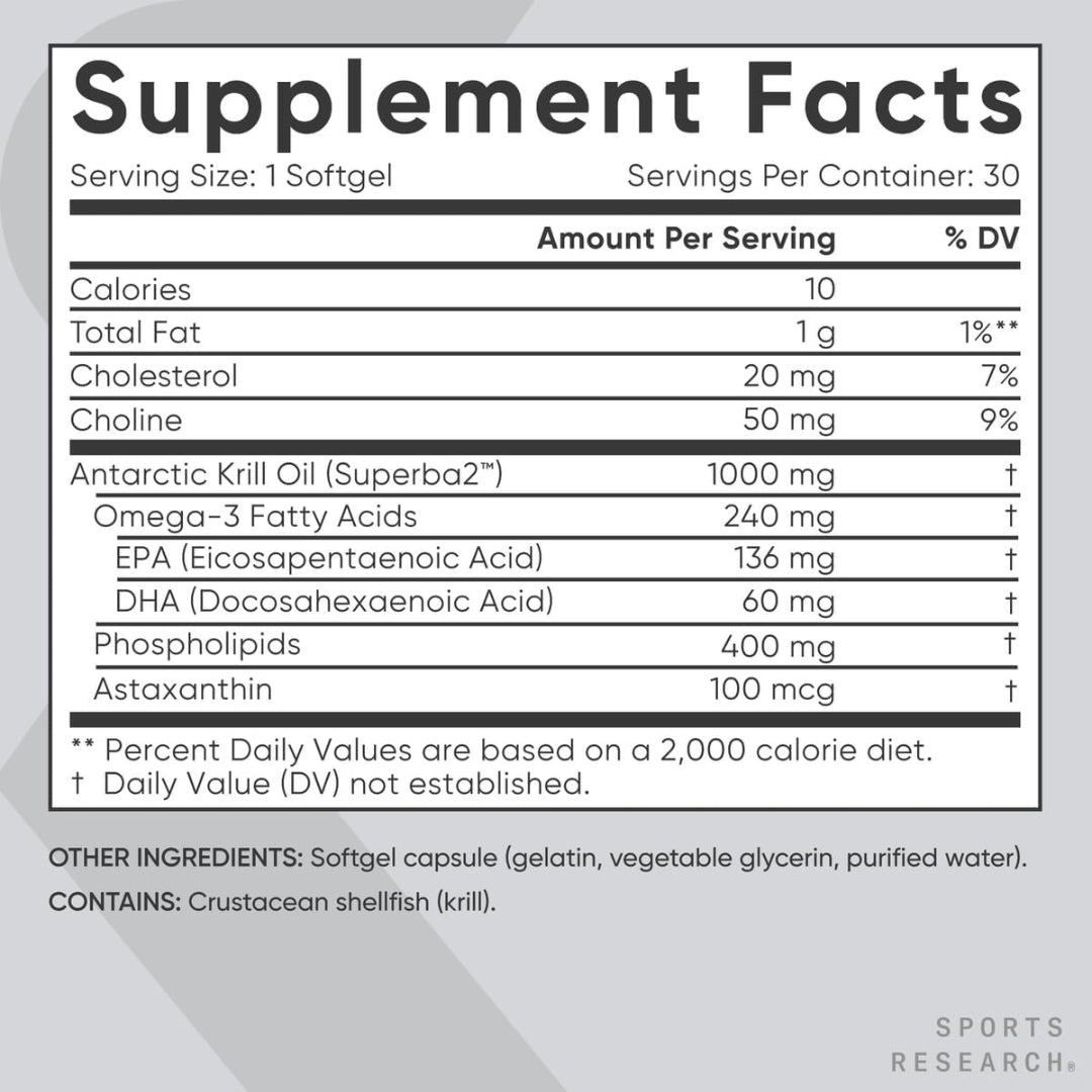 Omega 3 Krill Oil 30 Softgel Sports Research