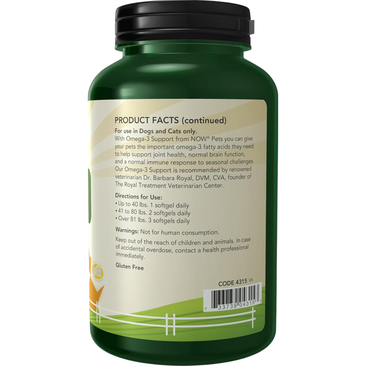 Omega 3 Support 249 Gr 180 Softgels Now Pets