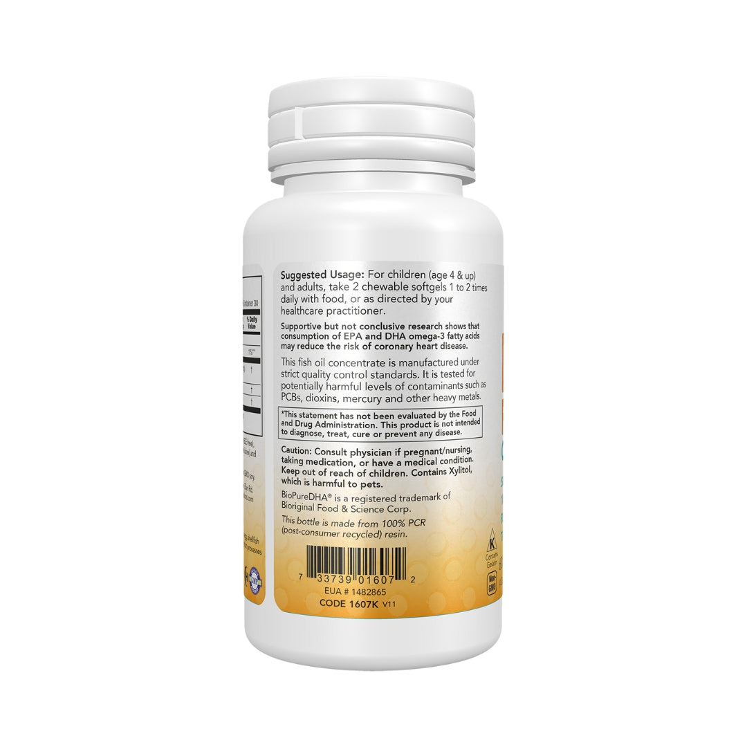 Omega 3 Dha Fish Oil Chewables 60 Softgels Now Kids