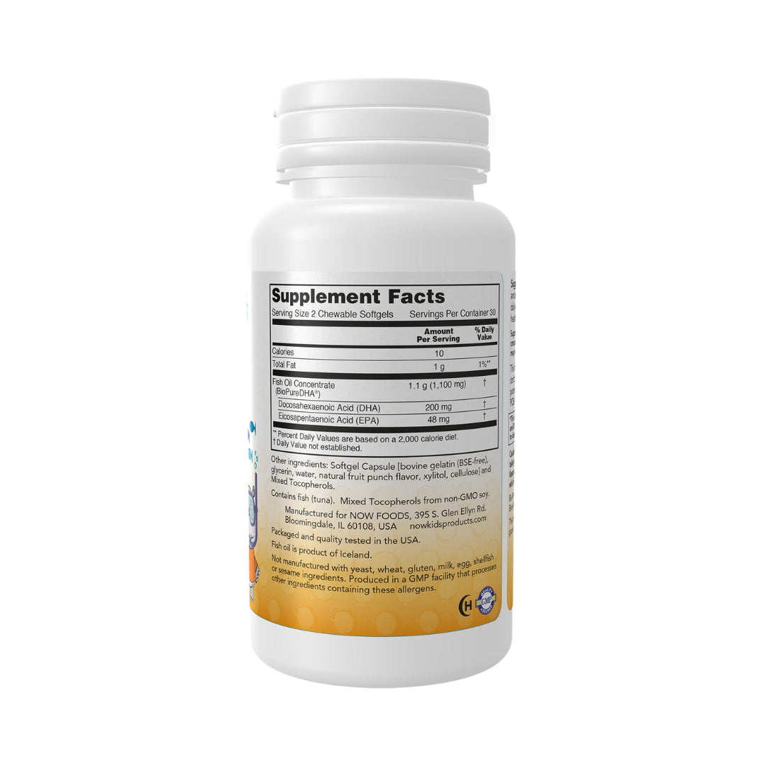 Omega 3 Dha Fish Oil Chewables 60 Softgels Now Kids