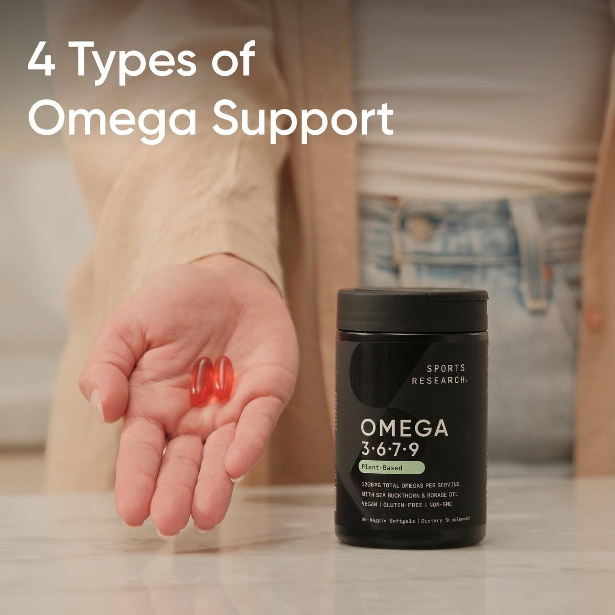 Omega vegano 3-6-7-9  1200 Mg  90 Capsulas Sports Research