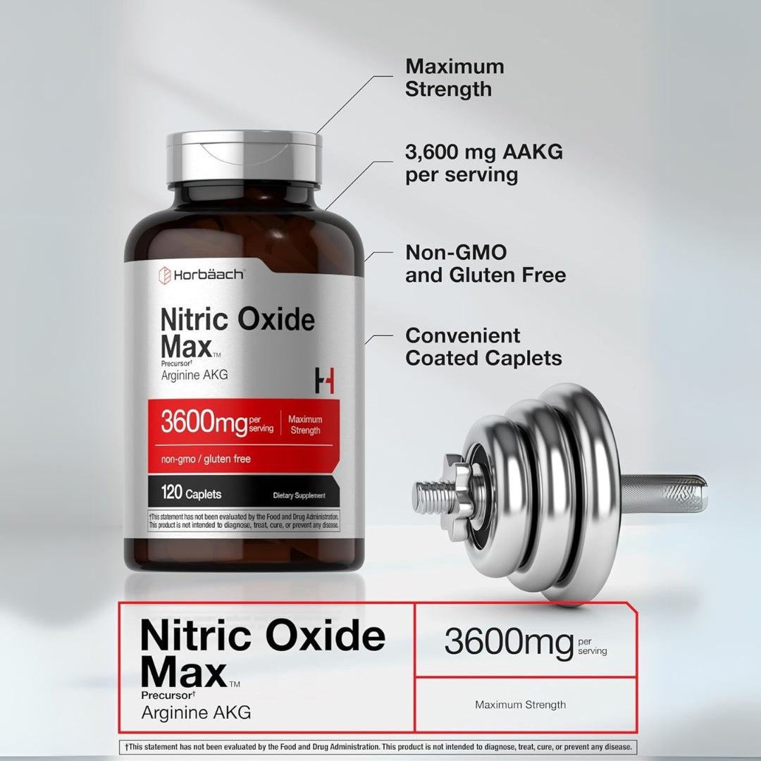 Oxido Nitrico Max 3600 Mg 120 Capsulas Horbaach