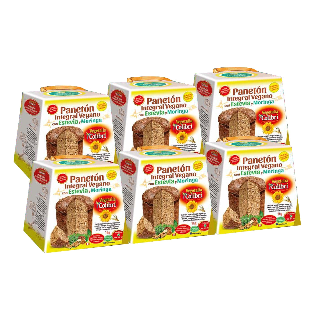 Panetón Integral Vegano Estevia y Moringa Vegetalia Colibri Caja Por 6 Und