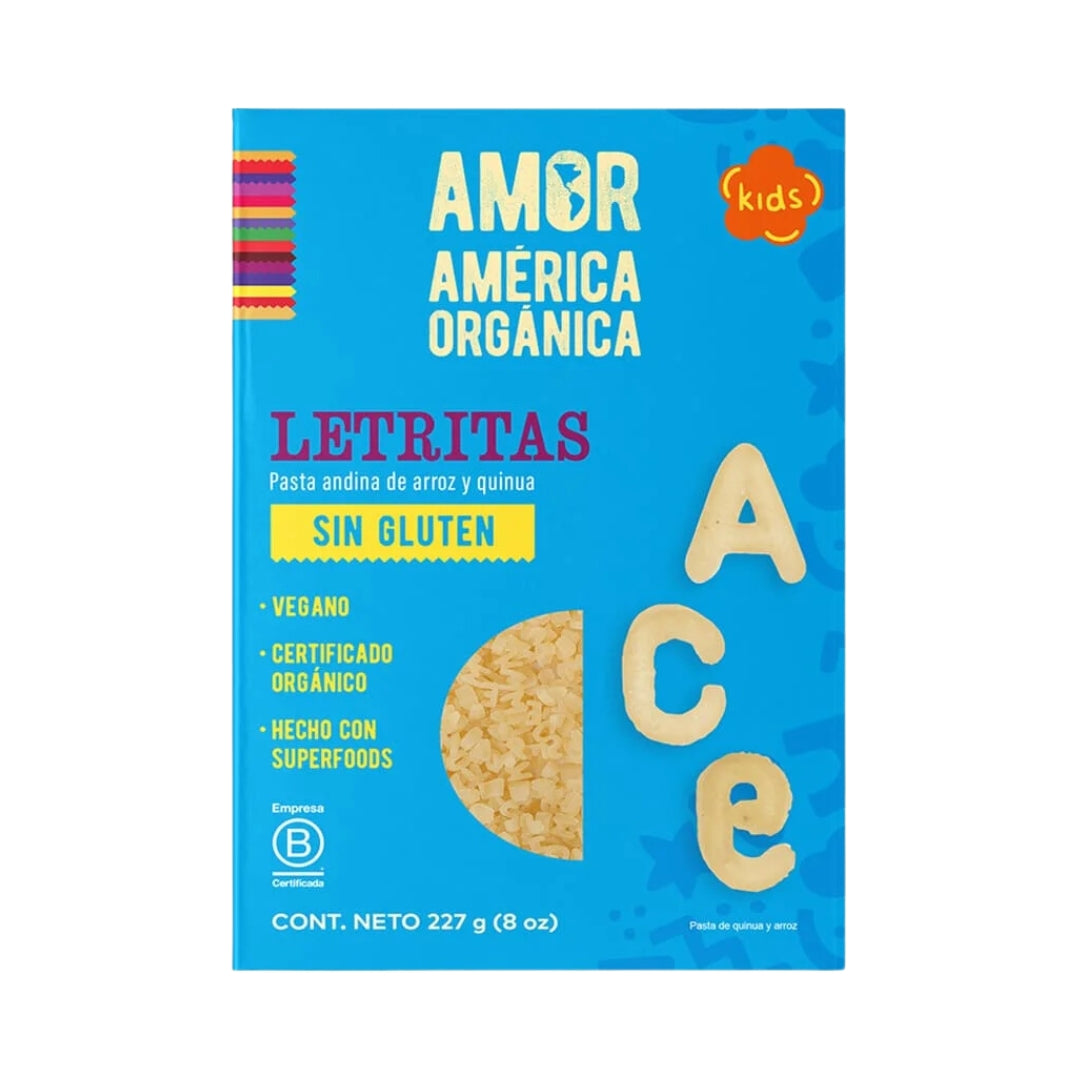 Pasta De Arroz Y Quinua Letritas Organica Libre De Gluten 227 Gr America Organica