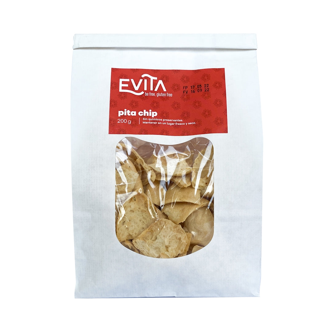 Pita Chip Sin Gluten Sin Lactosa Vegano 200 Gr Evita