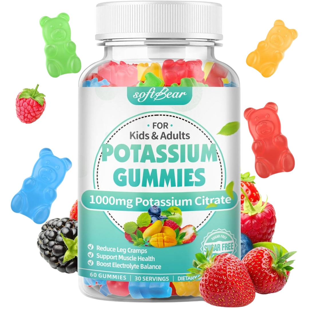 Potasio Gummies 1000 Mg Sin Azucar 60 Gomitas Softbear