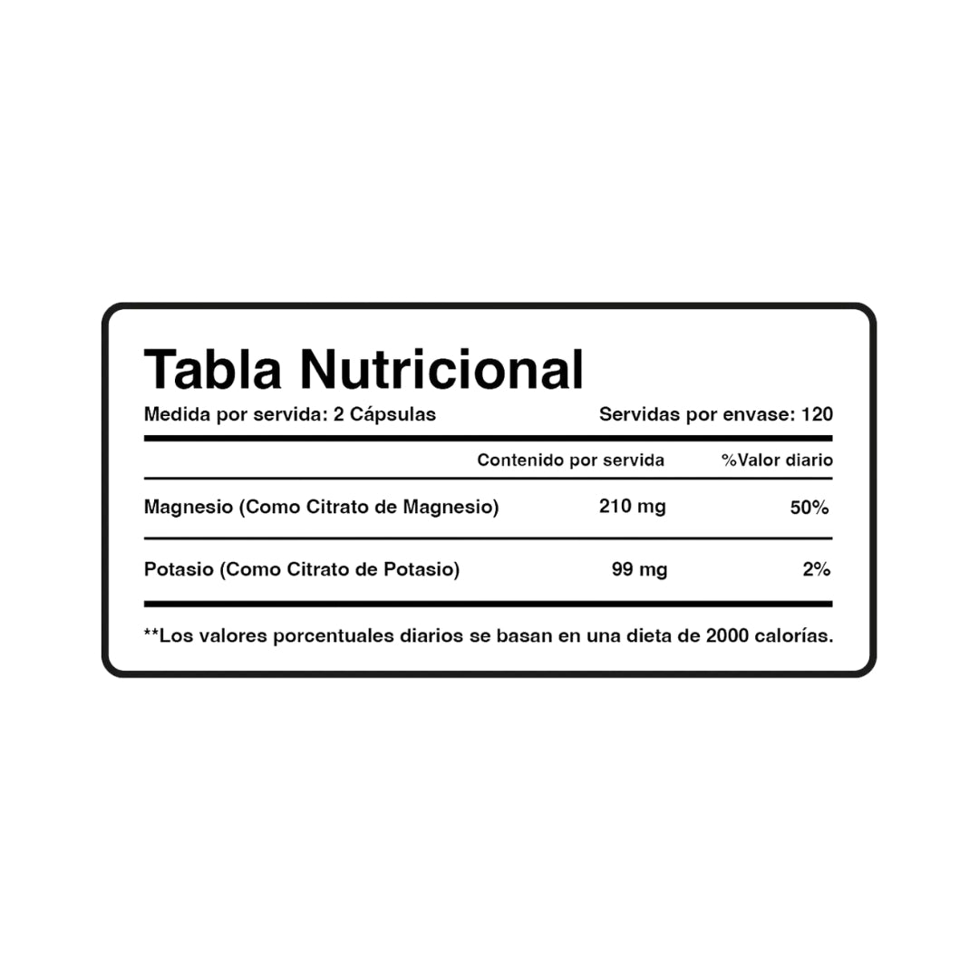 Potassium + Magnesium Citrate 240 Capsulas Nutricost