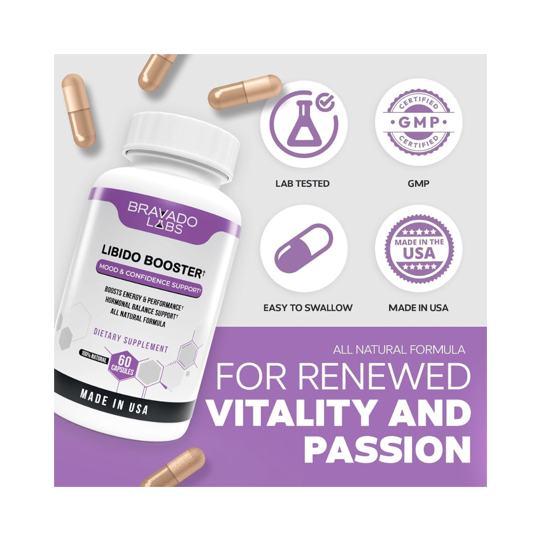 Potenciador De Libido Femenina 60 Capsulas Bravado Labs