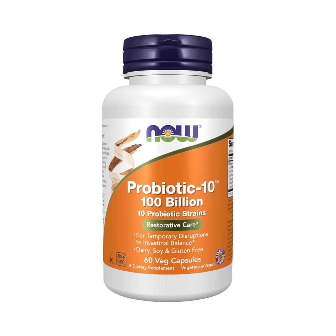 Probiotico 10 Cepas 100 Billones 60 Capsulas Now