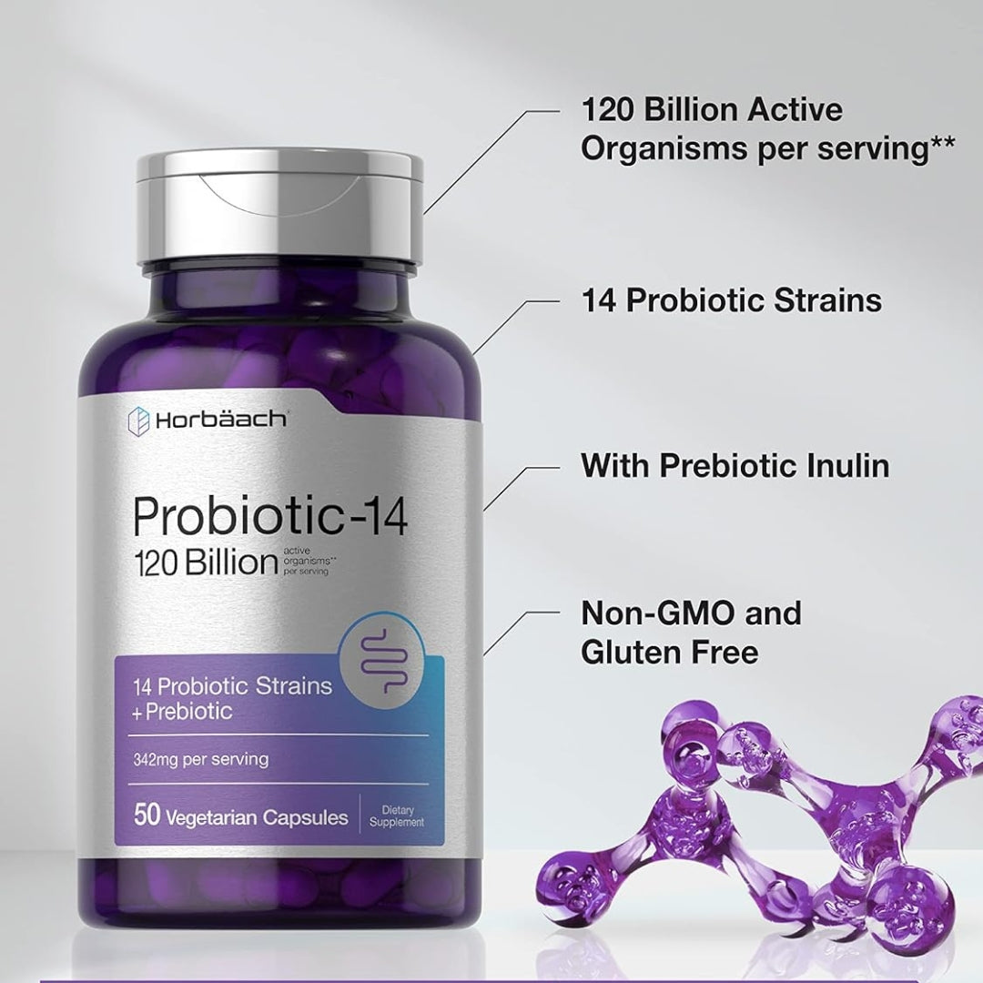 Probiotico 14 Cepas 120 Billones 50 Capsulas Horbaach