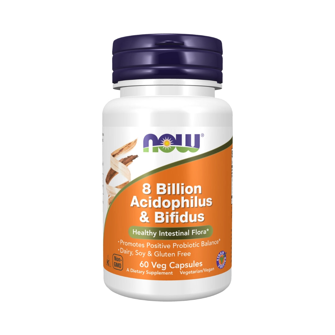 Probiotico 8 Billones Acidophilus & Bifidus 60 Capsulas Now