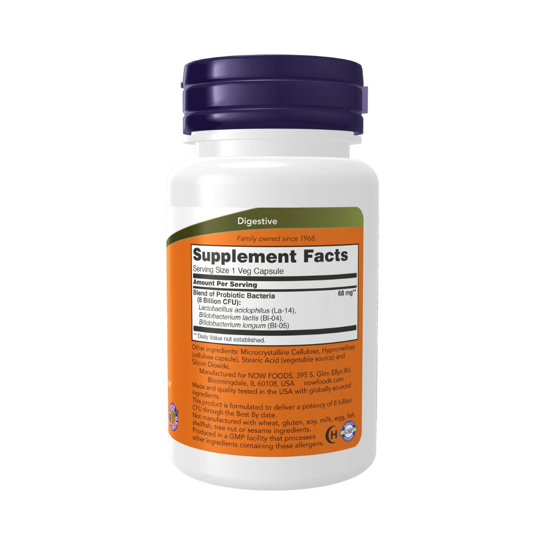 Probiotico 8 Billones Acidophilus & Bifidus 60 Capsulas Now
