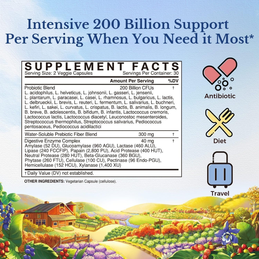 Probioticos 200 Billones Cfus  36 Cepas 60 Capsulas Vitalitown