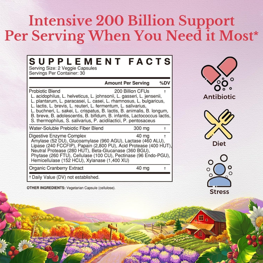 Probioticos Womens 200 Billones Cfus  30 Cepas 60 Capsulas Vitalitown