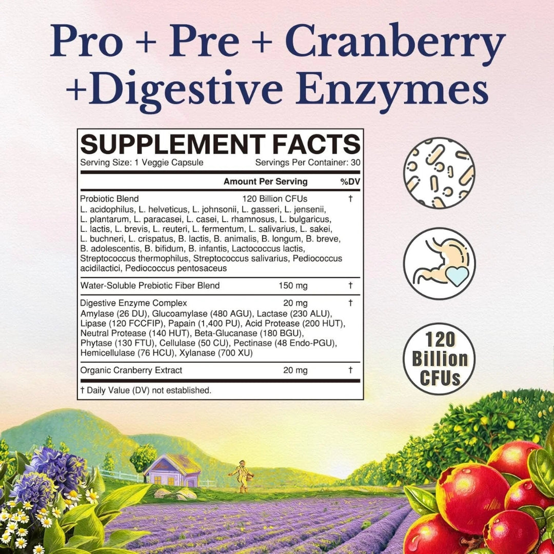 Probioticos Para Mujeres 120 Billones 30 Cepas 30 Capsulas Vitalitown