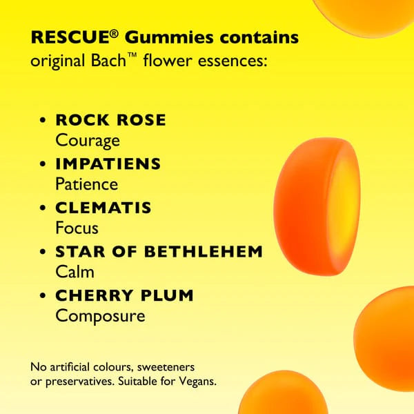 Flores de Bach Gomitas Sabor Naranja 60 Und Rescue Remedy