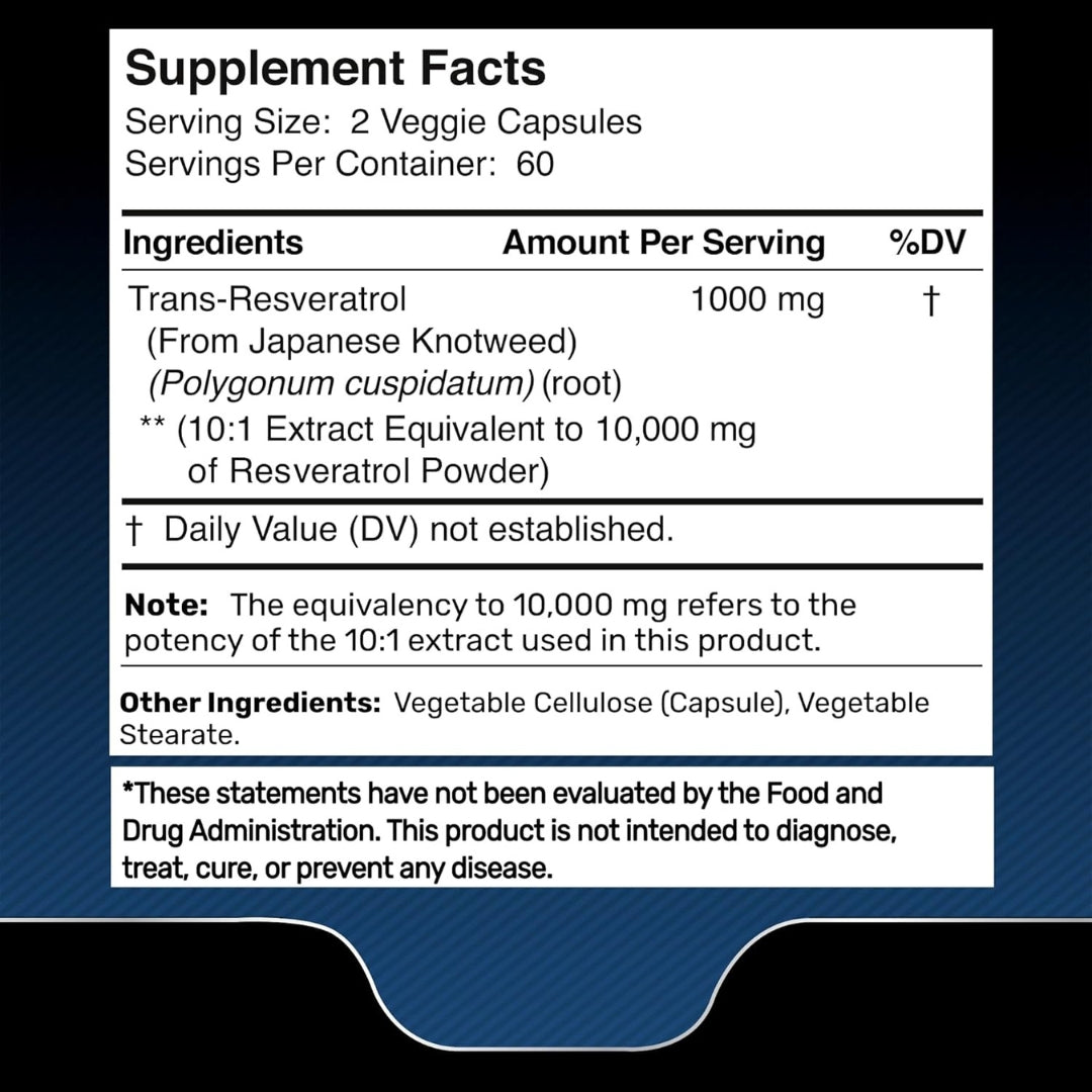 Resveratrol 10000 Mg 120 Capsulas Wellness