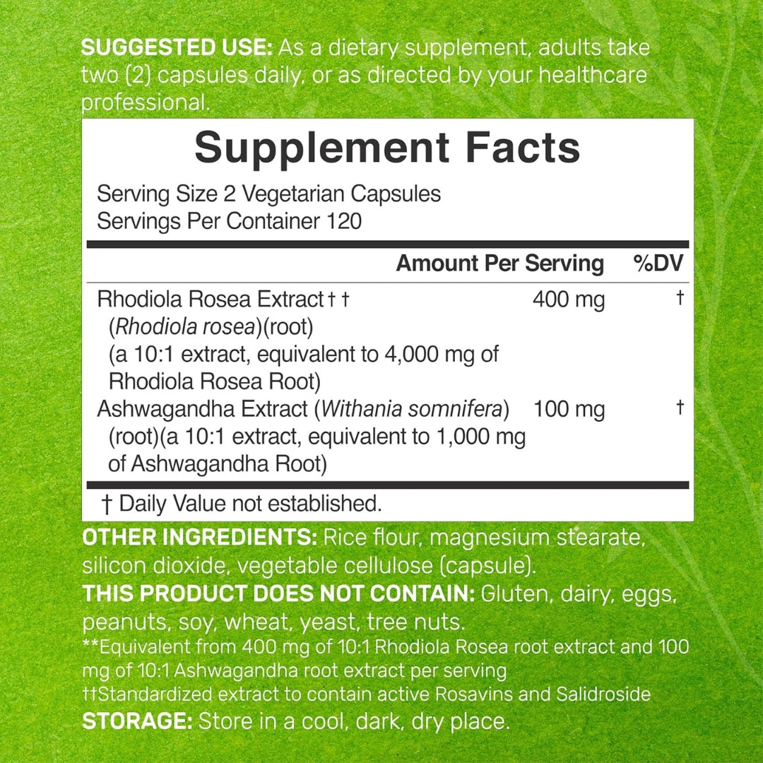 Rhodiola Rosea con Ashwagandha 5000 Mg 240 Capsulas Deal Supplement