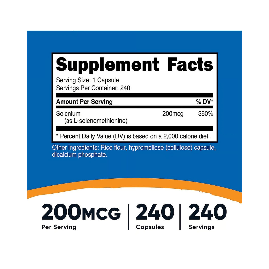 Selenium 200 Mcg 240 Capsulas Nutricost