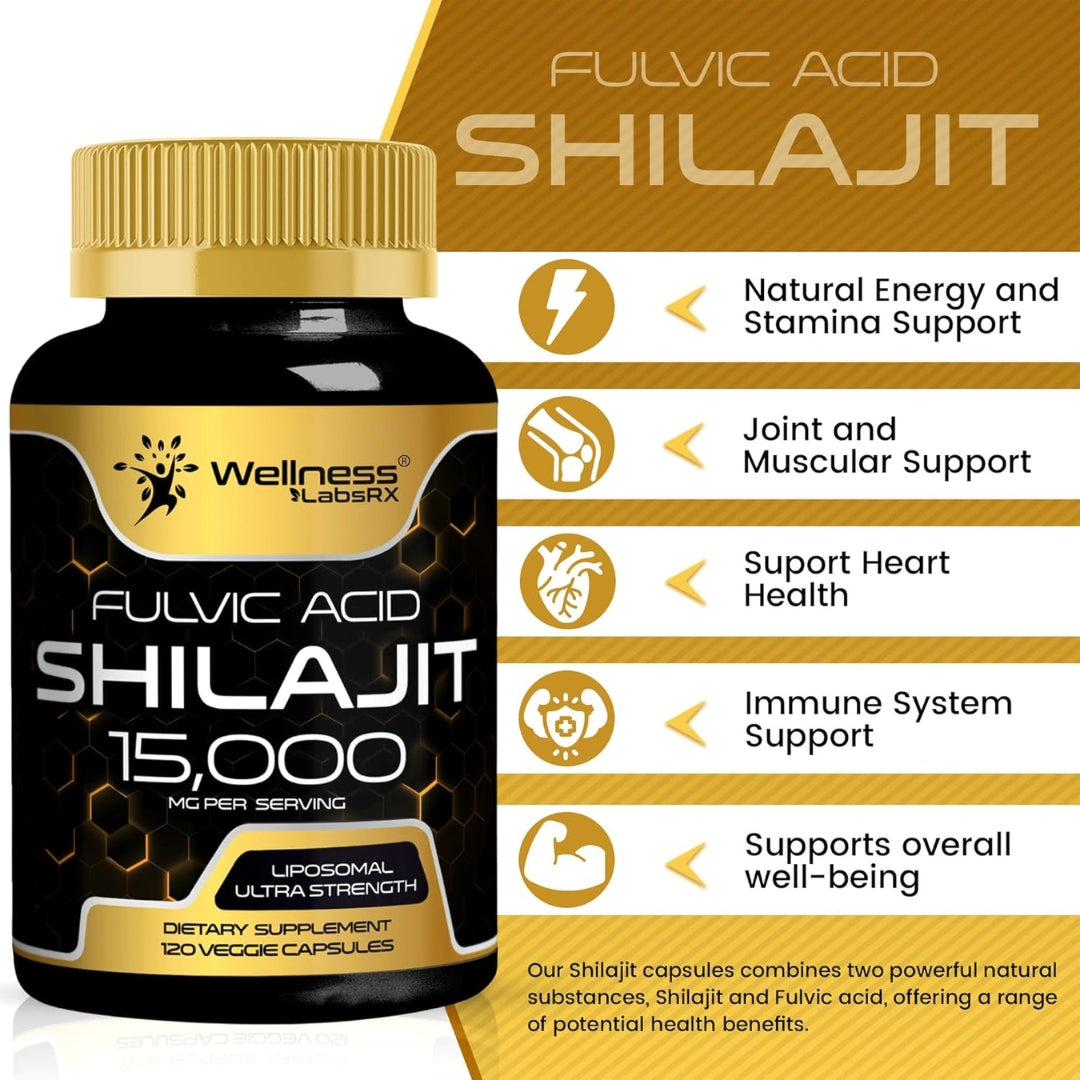 Shilajit 15000 Mg 120 Capsulas Wellness