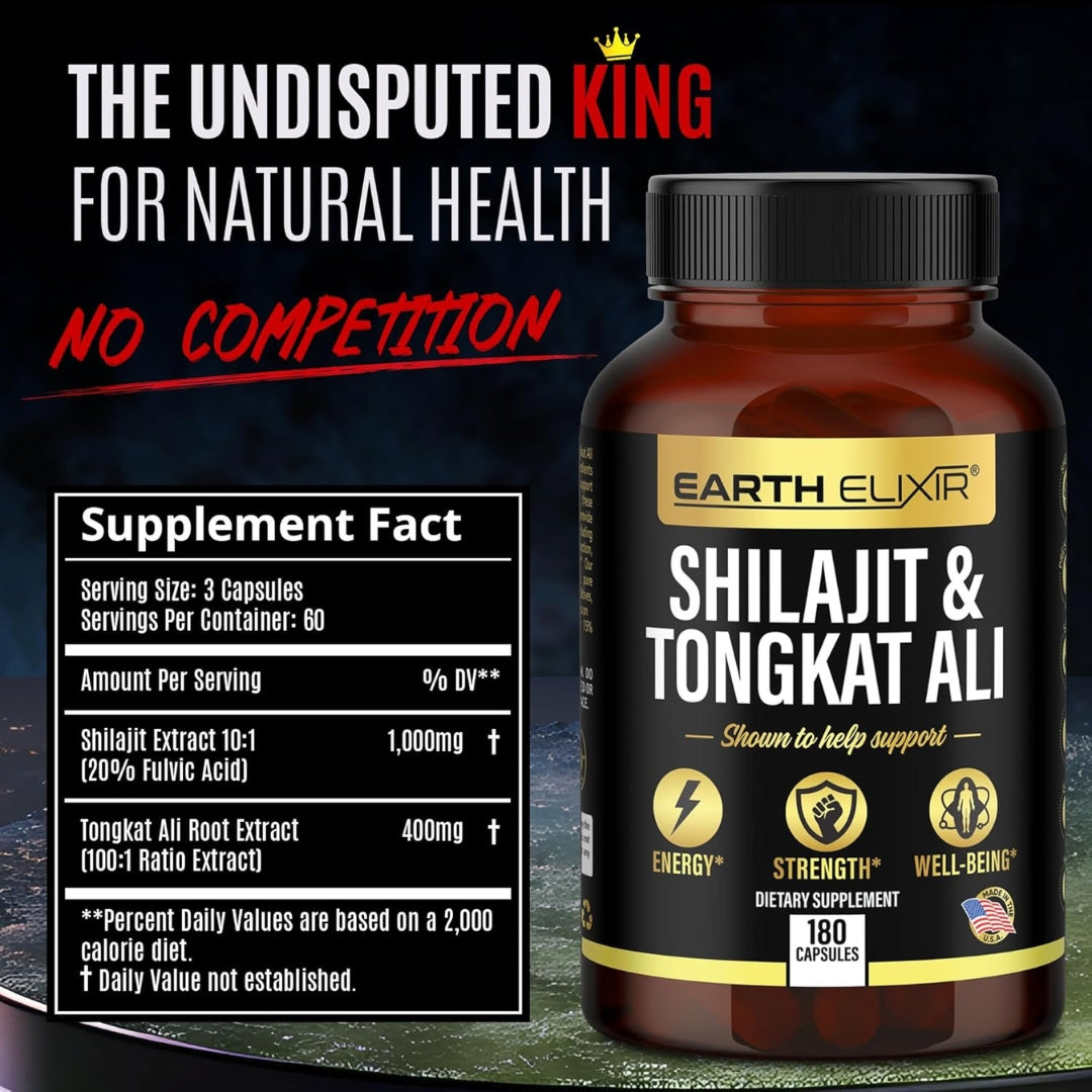 Shilajit Tongkat Ali 180 Capsulas Earth Elixir