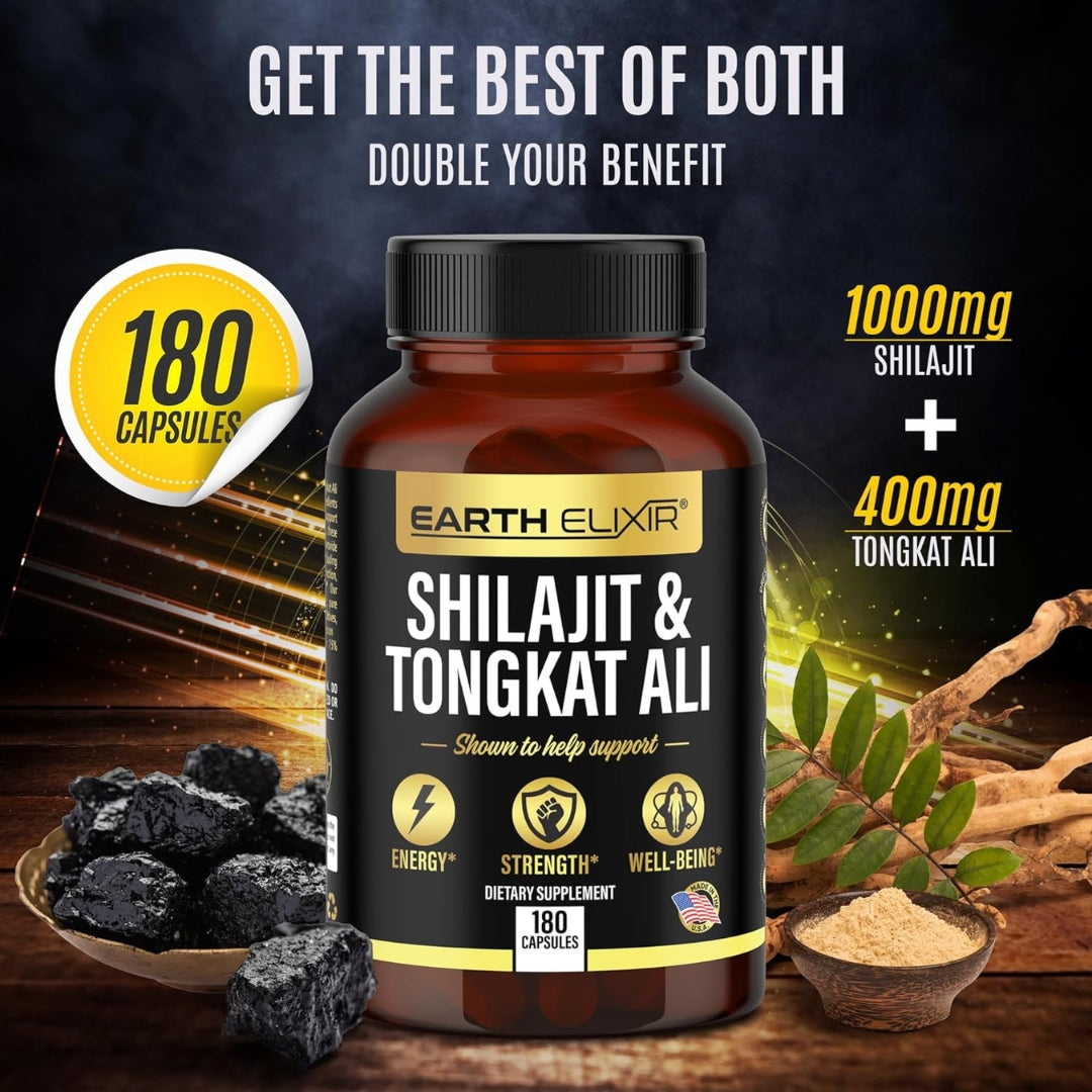 Shilajit Tongkat Ali 180 Capsulas Earth Elixir