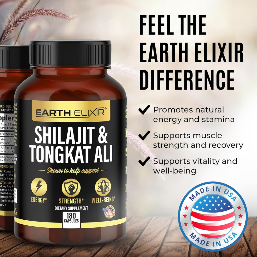 Shilajit Tongkat Ali 180 Capsulas Earth Elixir