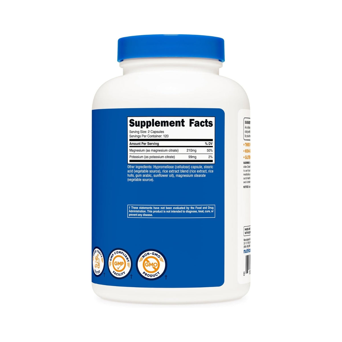 Potassium Mas Magnesium Citrate 240 Capsulas Nutricost