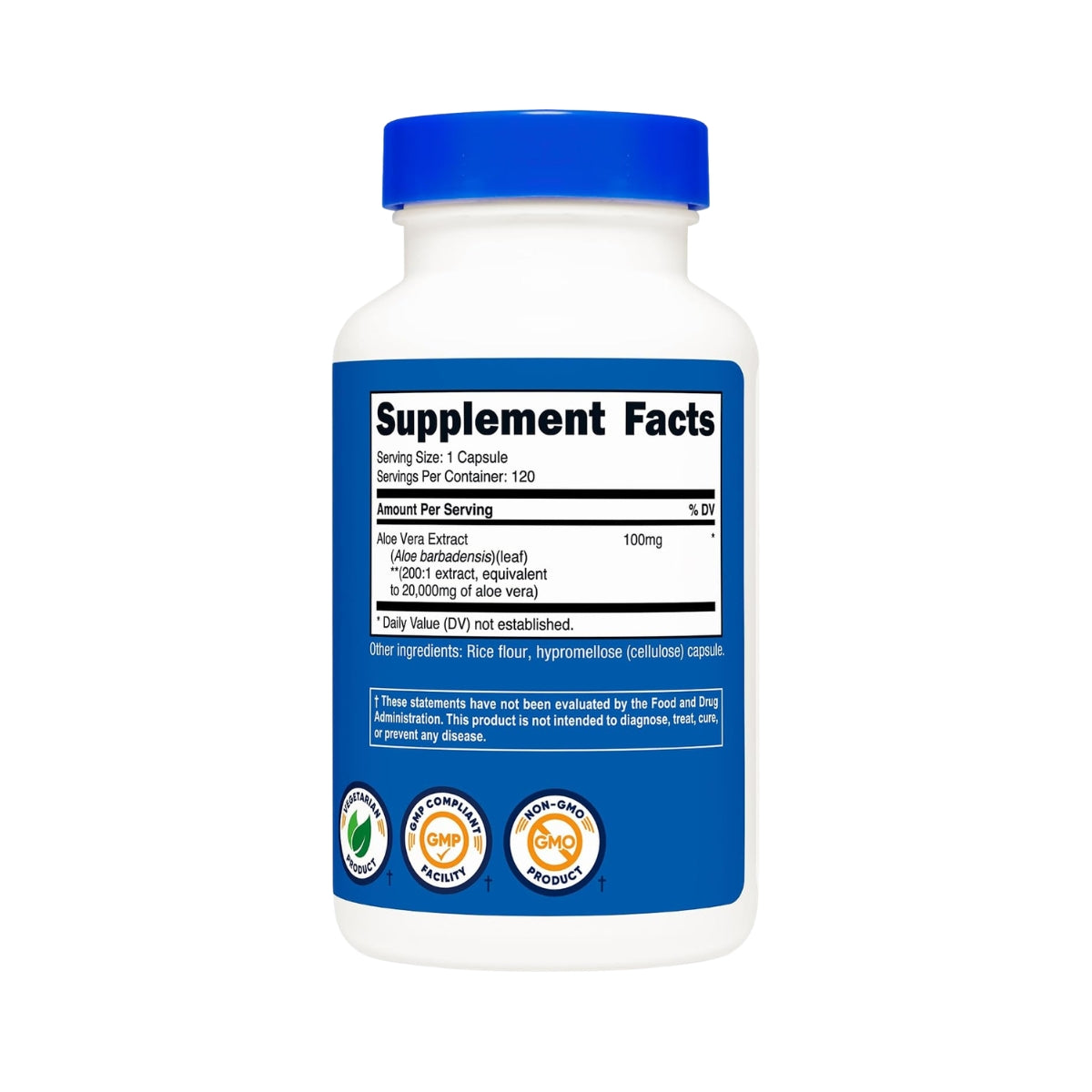 Aloe Vera 20 000 Mg 120 Capsulas Nutricost