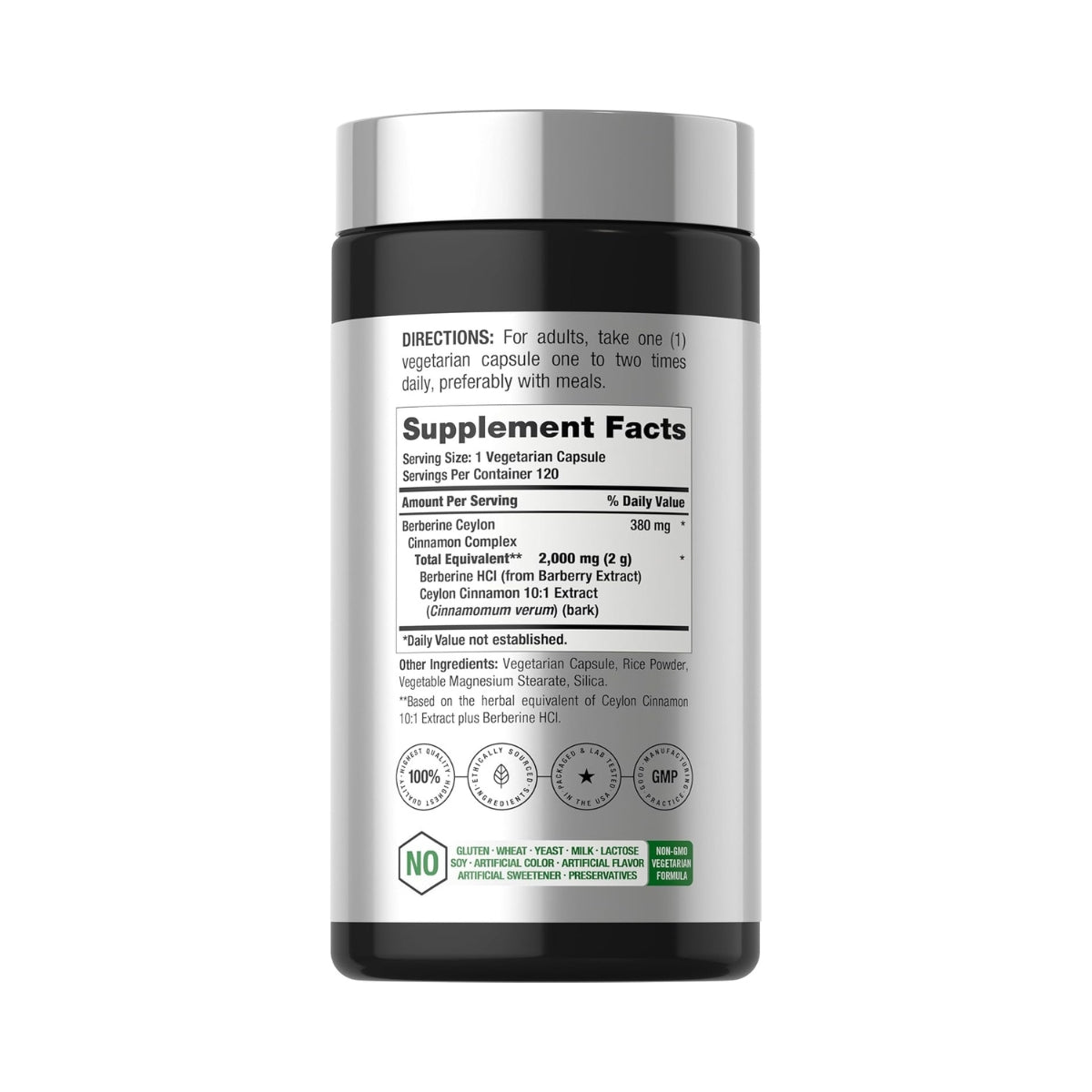 Berberine 2000 Mg 120 Capsulas Horbaach