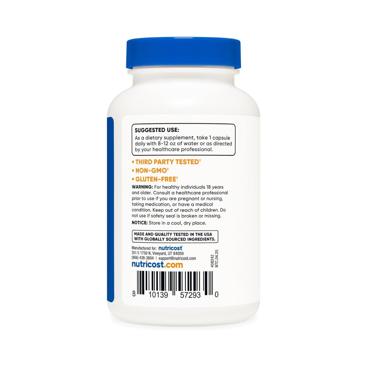 Cranberry 25 000 Mg Con Vitamina C y E 120 Capsulas Nutricost