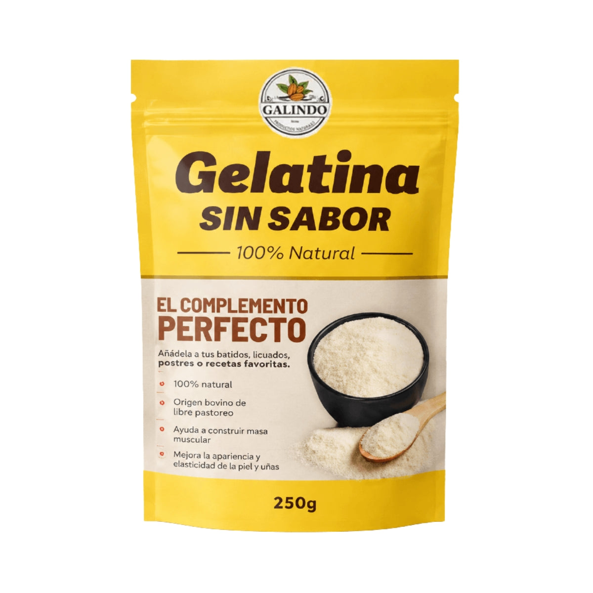 Gelatina Sin Sabor 250 Gr Galindo