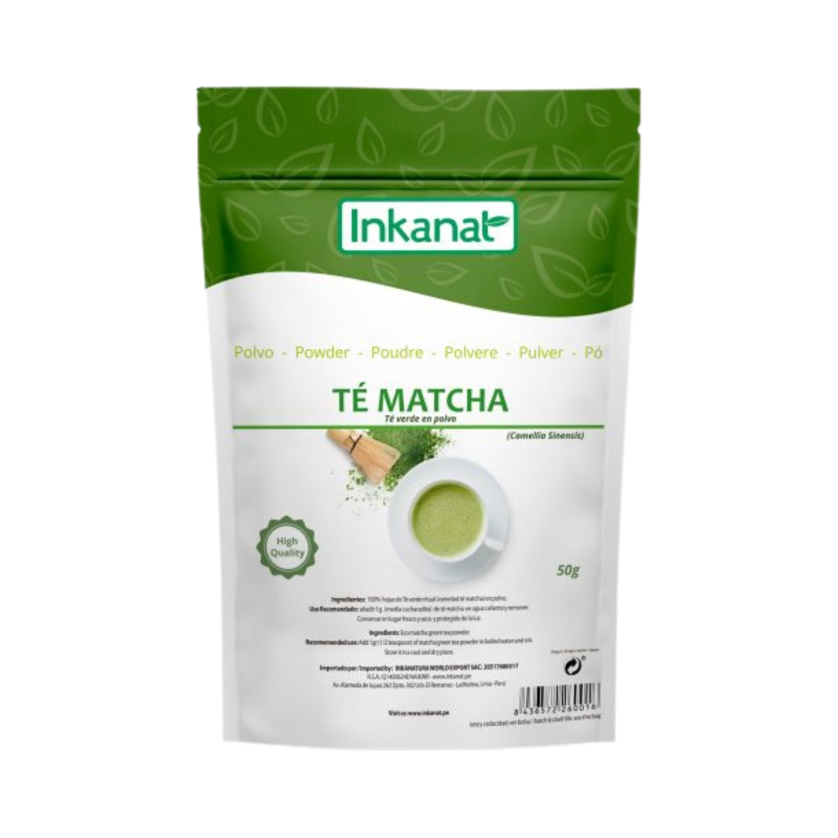 Te Matcha Premium Japones En Polvo 50 Gr Inkanat