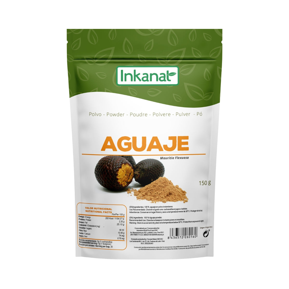 Aguaje En Polvo 150 Gr Inkanat