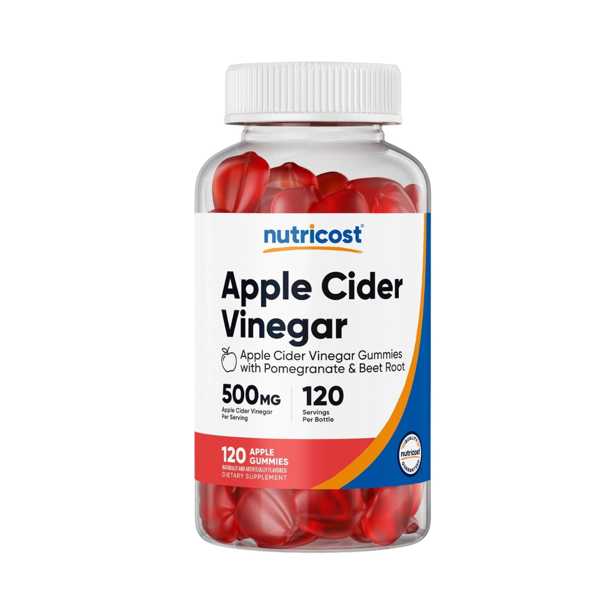 Vinagre de Sidra de Manzana 500 Mg 120 Gomitas Nutricost