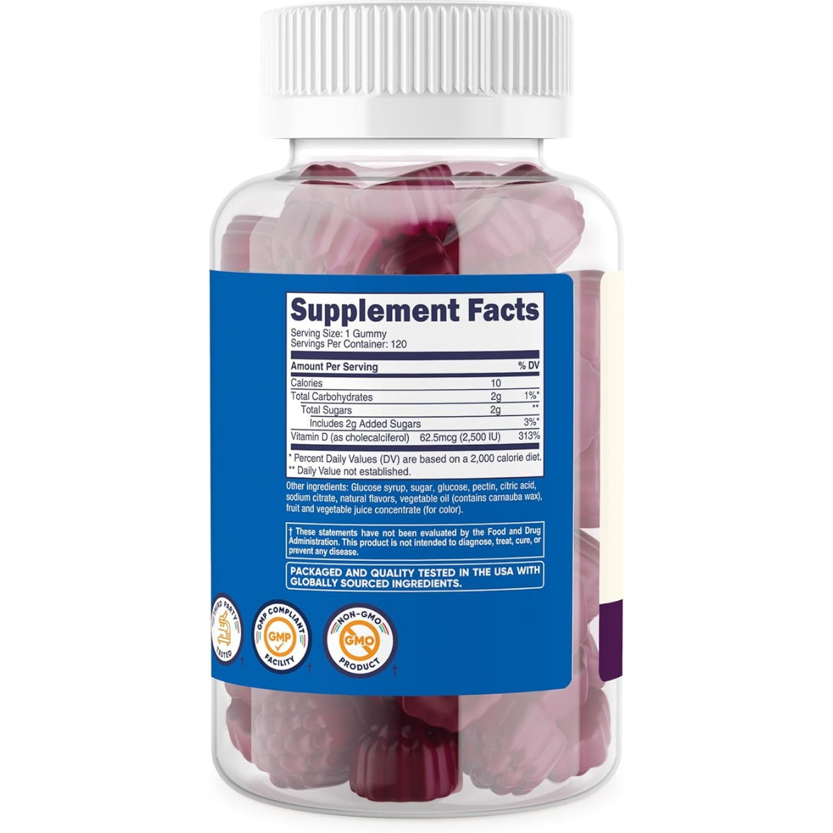 Vitamina D3 Kids 2500 IU 120 Gomitas Nutricost
