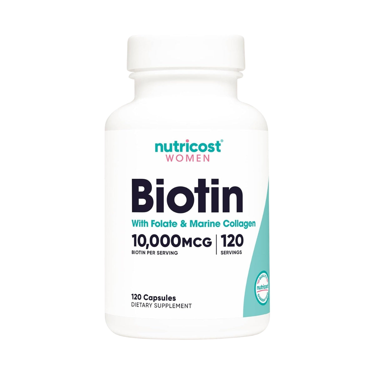 Biotina Con Folato Y Colageno Marino 10000 Mcg Nutricost Women