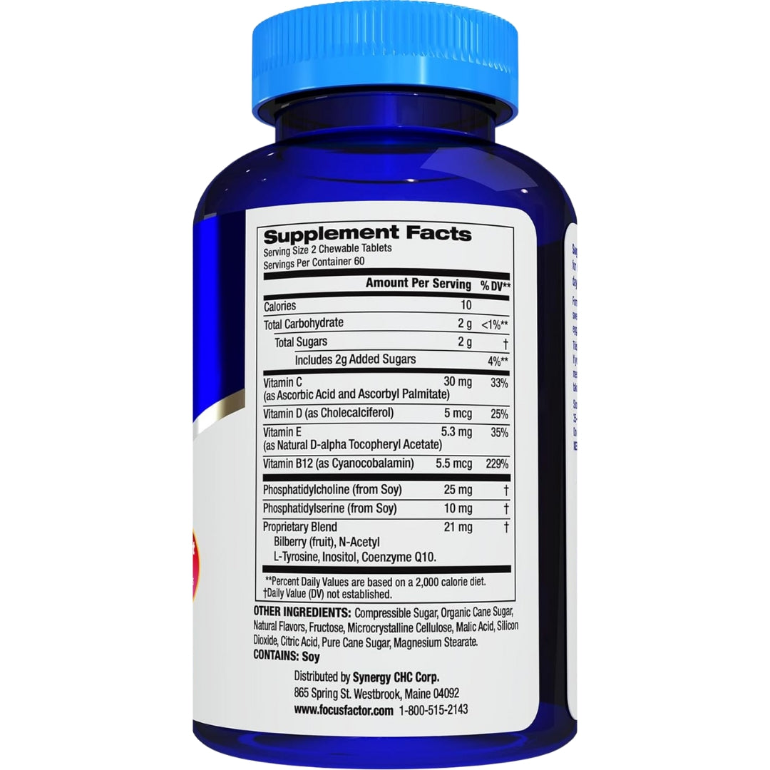 Suplemento Para La Concentración De Niños Extra 120 Tabletas Masticables Focus Factor