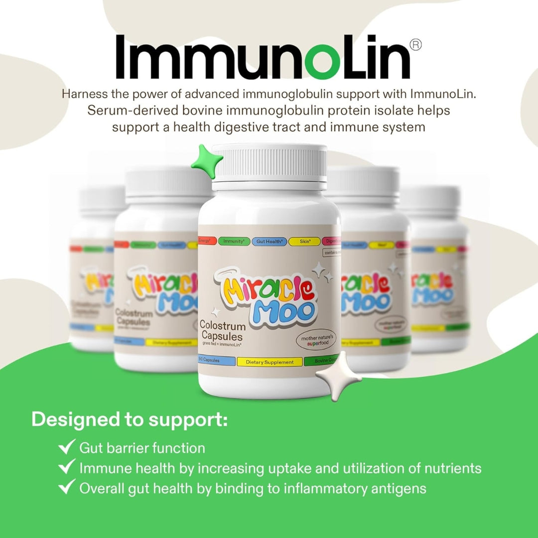 Suplemento de Calostro Bovino Vainilla 90 Capsulas Miracle Moo
