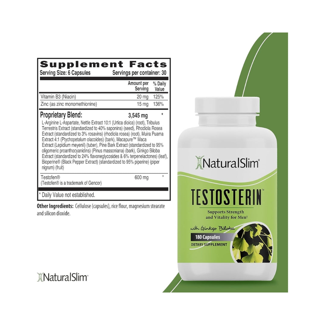 Testosterin 180 Capsulas Natural Slim