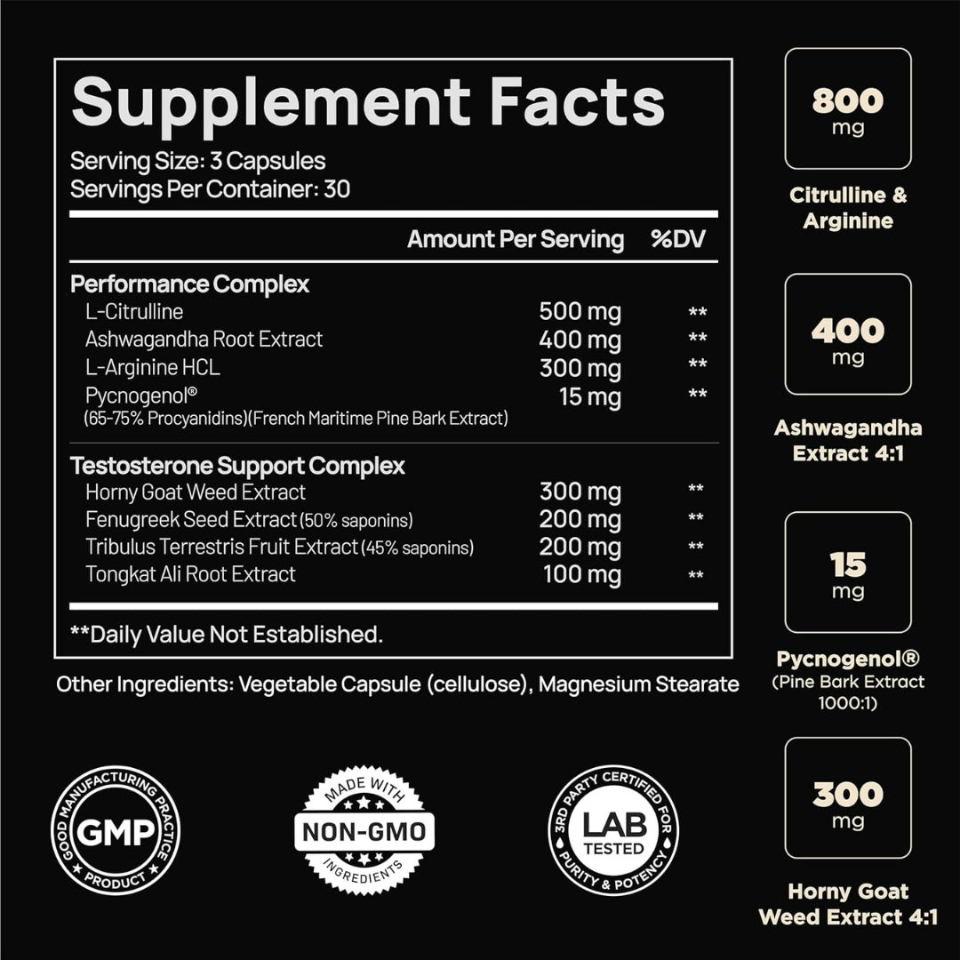 Testosterona 21800 Mg 90 Capsulas Terra Elmntt