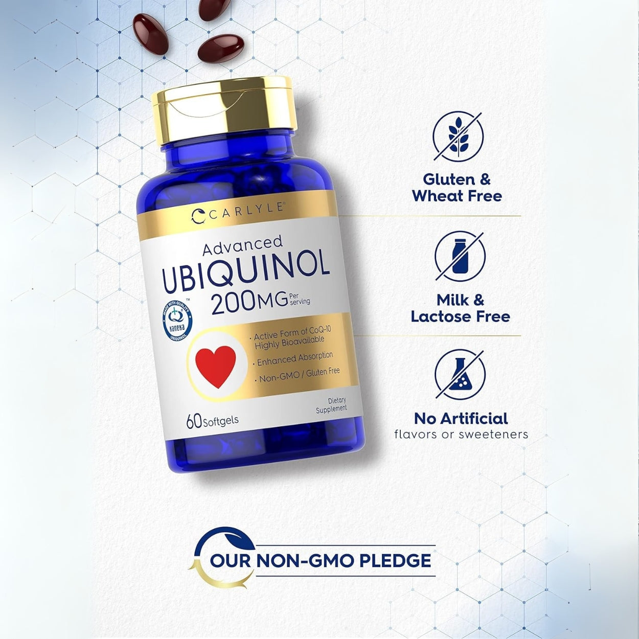 Ubiquinol 200 Mg 60 Softgels Carlyle