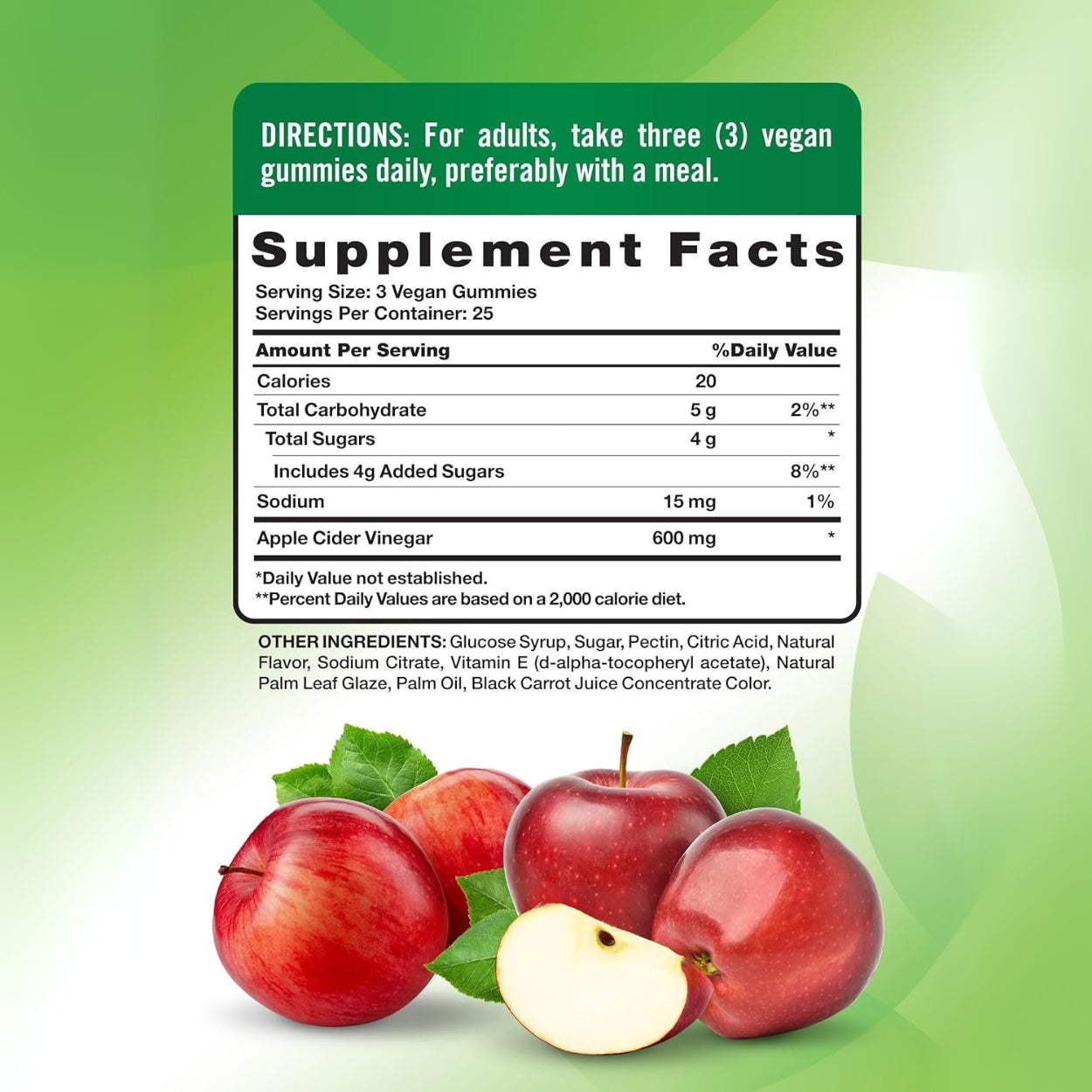 Vinagre De Manzana Organico Gomitas Natures Truth