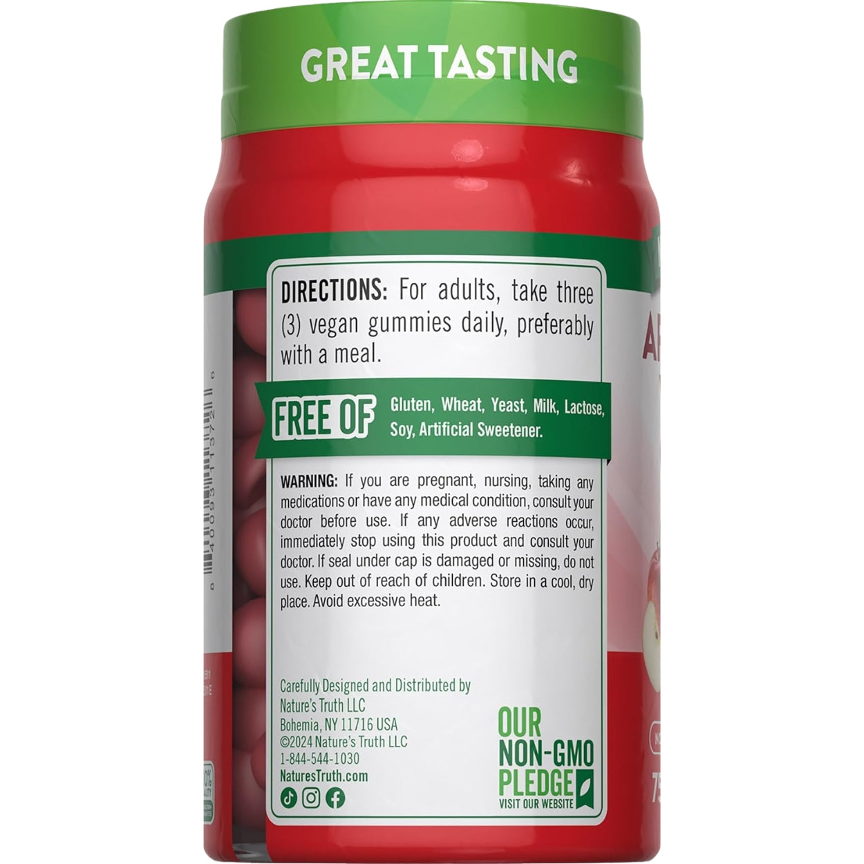 Vinagre De Manzana Organico Gomitas Natures Truth